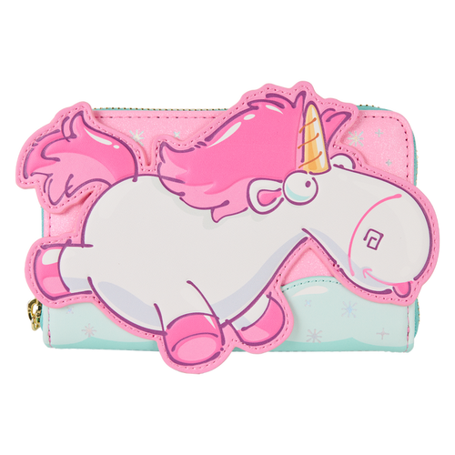 Loungefly Minions -  Fluffy Unicorn Rainbow Glitter Zip Around Wallet
