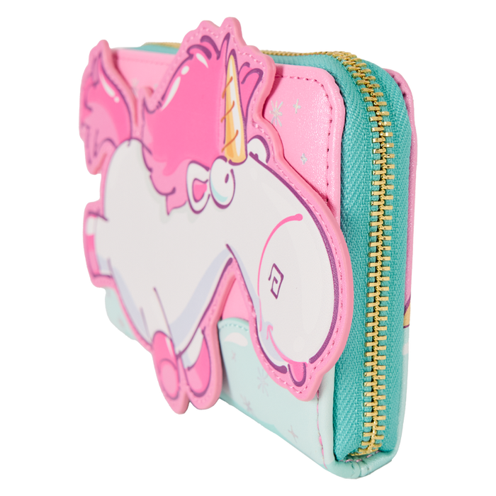 Loungefly Minions -  Fluffy Unicorn Rainbow Glitter Zip Around Wallet