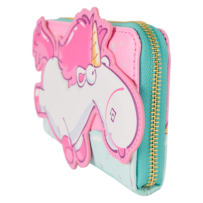 Loungefly Minions -  Fluffy Unicorn Rainbow Glitter Zip Around Wallet