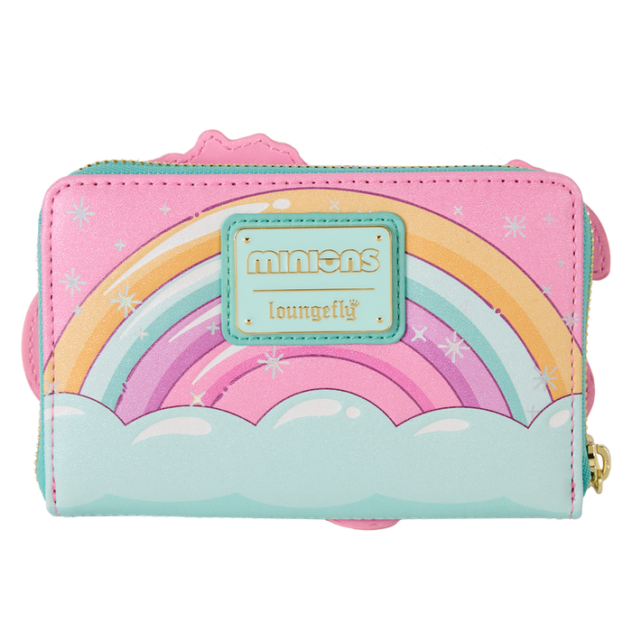 Loungefly Minions -  Fluffy Unicorn Rainbow Glitter Zip Around Wallet