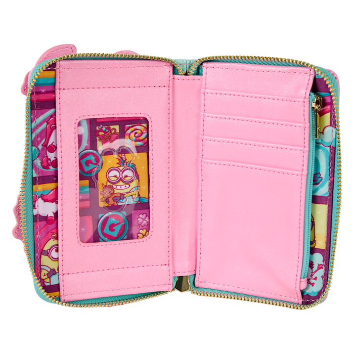 Loungefly Minions -  Fluffy Unicorn Rainbow Glitter Zip Around Wallet