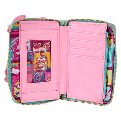 Loungefly Minions -  Fluffy Unicorn Rainbow Glitter Zip Around Wallet