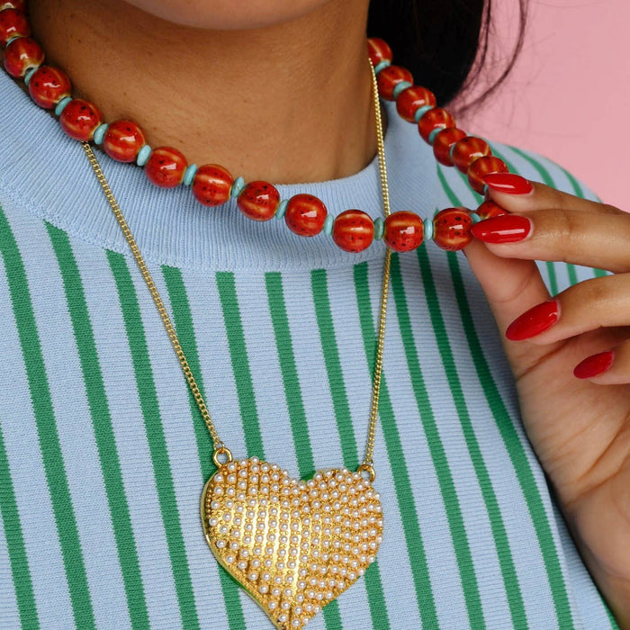 Treasure Jewels Inc. Love Big Red Necklace
