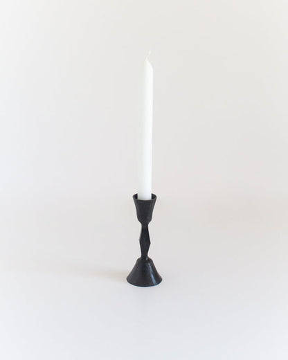 Low Diamond Hand-Forged Iron Candle Stand