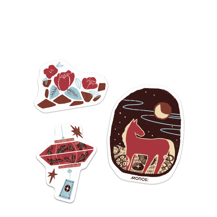 Horse Scaled | Lunar New Year sticker set of 3