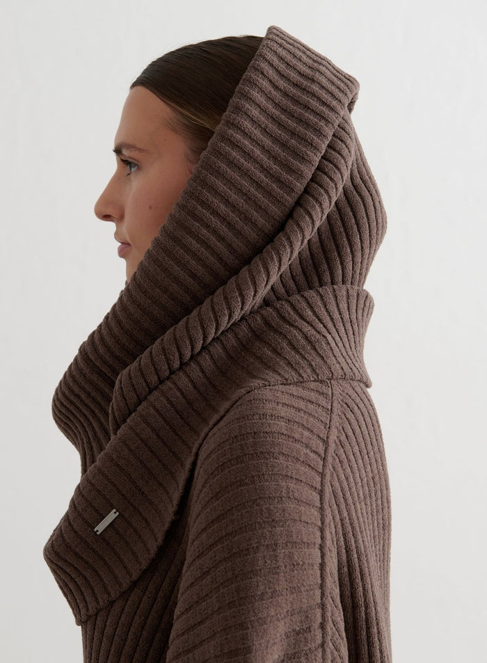 Macchiato Rib Knit Tube Scarf