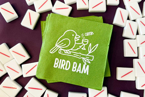 Two Funny Girls Mahjong - Bird Bam Beverage Napkin {20 ct Pack}