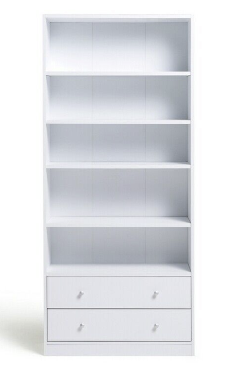 Maine 2 Drawer Bookcase - White ( B Grade 42602-42605 )