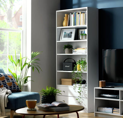 Maine 2 Drawer Bookcase - White ( B Grade 42602-42605 )