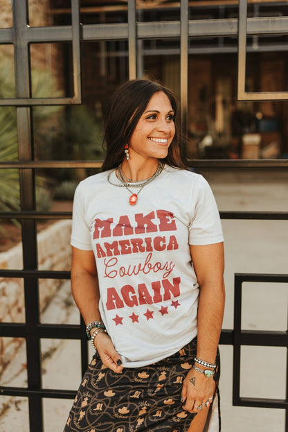 Make America Cowboy Again Stars Graphic TeeCementXS