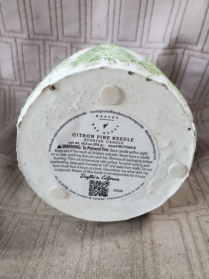 Makers of Wax Goods Citron Pine Needle Scented Candle UNUSED