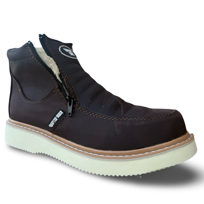 Master Rider Non-Slip Work Shoes with Double Zipper – With Steel Toe