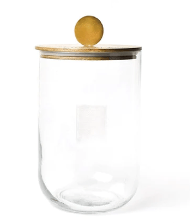 Medium Mini Wooden Lid Glass Jar Happy Everything