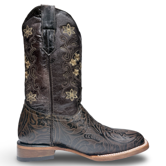 Melisa Square Toe Cincelada Western Boots