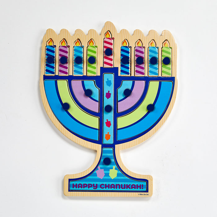Menorah Shaped Wood Puzzle