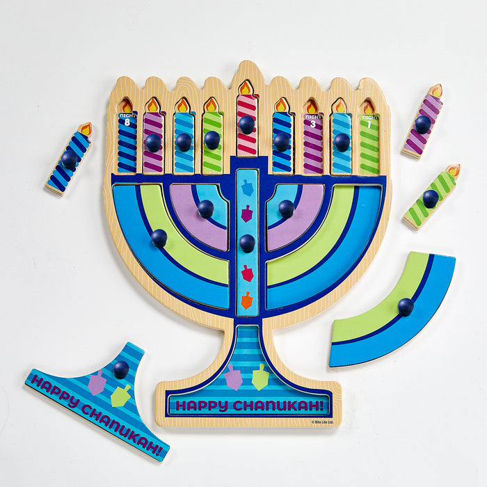 Menorah Shaped Wood Puzzle
