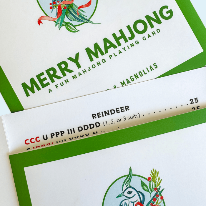 Mahjong & Magnolias Merry Mahjong: A Fun Mahjong Playing Card (Set of 4)