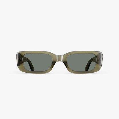 Crystal Sencha / Grey Green Lens | Front view of Mesa Sunglasses in Crystal Sencha with Grey Green Lens