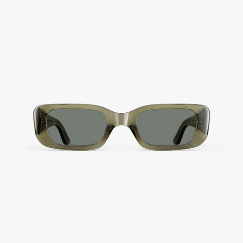 Crystal Sencha / Grey Green Lens | Front view of Mesa Sunglasses in Crystal Sencha with Grey Green Lens