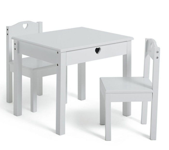 Mia Kids Table & 2 Chairs - White ( B Grade 36460 )