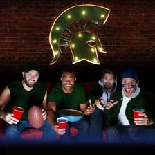 Michigan State Spartans Head Lighted Recycled Metal Wall Decor
