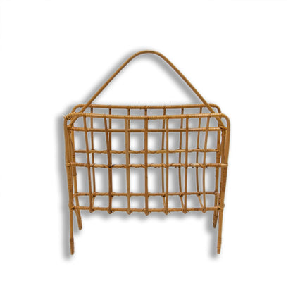 Mid century wicker magazine rack, Czechoslovakia, 1960s