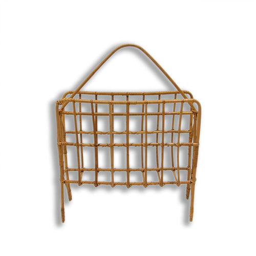 Mid century wicker magazine rack, Czechoslovakia, 1960s