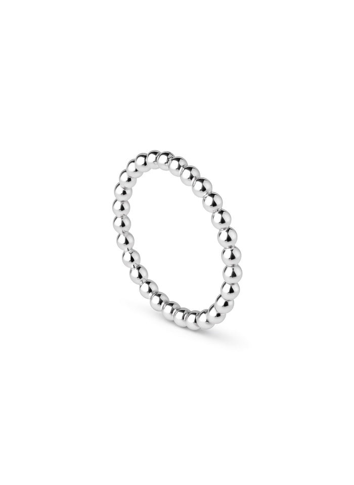 silverring med små kulor