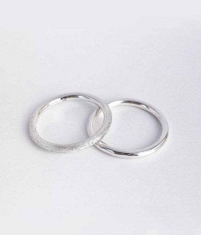 Mila Combo Thin Silverring, Frost | 925 silver