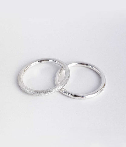 Mila Combo Thin Silverring, Frost | 925 silver