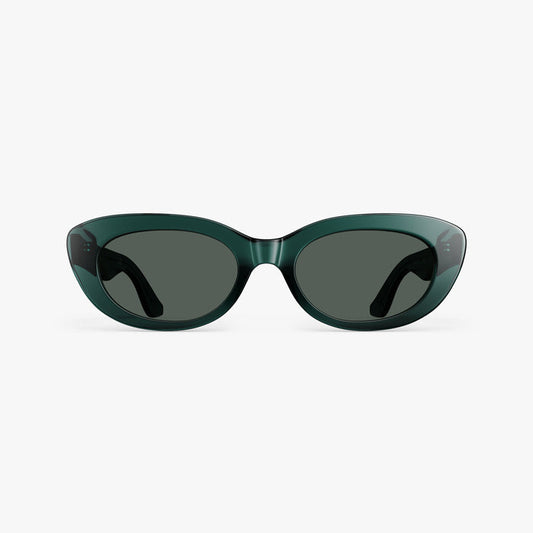 Crystal Emerald / Grey Green Lens | Front view of Minaret Sunglasses in Crystal Emerald with Grey Green Lens