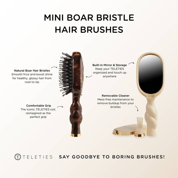 TELETIES Mini Boar Brush | Tan
