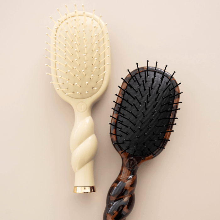 TELETIES Mini Detangler Brush for Medium Hair - Tan