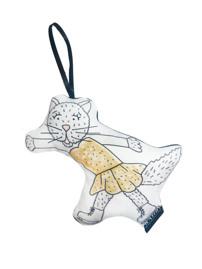 Mini Ice Skating Cat Ornament