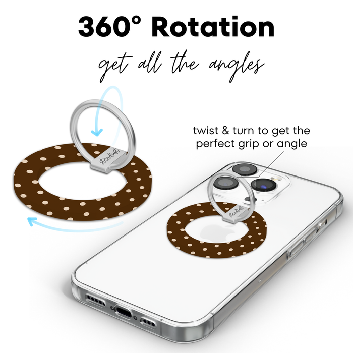 Mocha Polka Dots MagSafe Phone Ring
