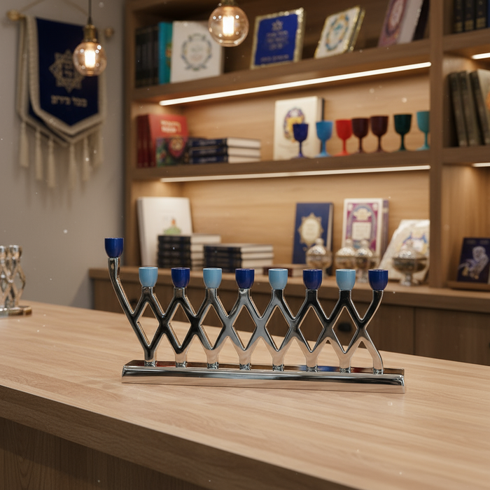 Modern Aluminum Candle Menorah