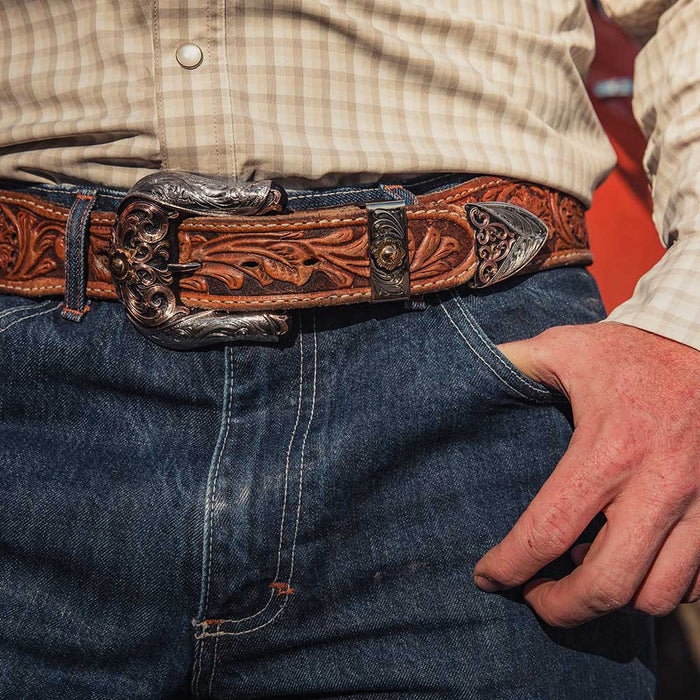 Montana Silversmiths Cowboy Classic 3-Piece Belt Buckle Set