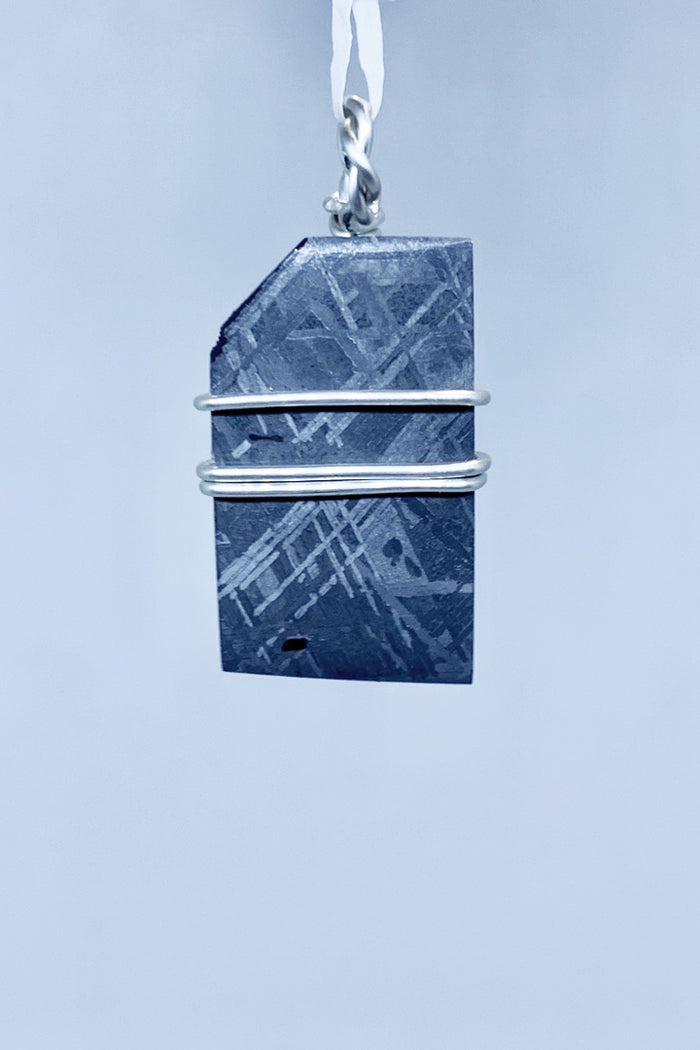 Muonionalusta Meteorite Wire Wrap Pendant - Zero Point Crystals