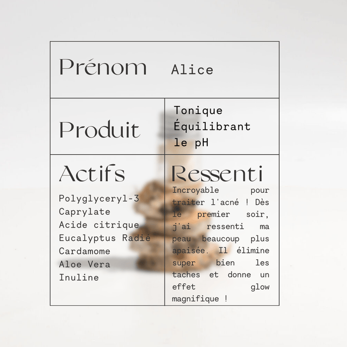 Témoignage client sur le tonique MONO – peau purifiée, apaisée et équilibrée au quotidien