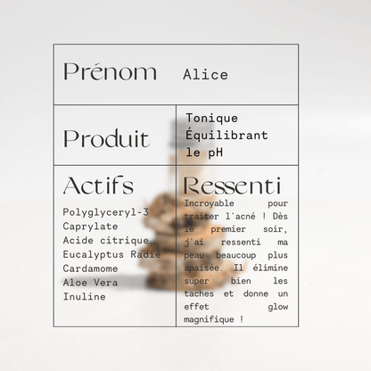 Témoignage client sur le tonique MONO – peau purifiée, apaisée et équilibrée au quotidien