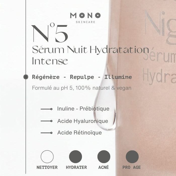 N°5 Sérum de Nuit Hydratation Intense - Mono Skincare