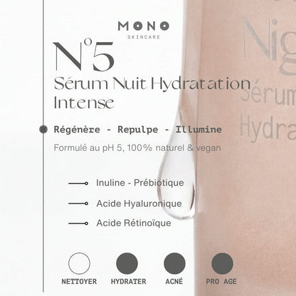 N°5 Sérum de Nuit Hydratation Intense - Mono Skincare
