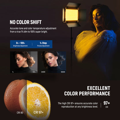 NEEWER Upgraded 660 PRO II Dimmable RGB LED Light features high CRI