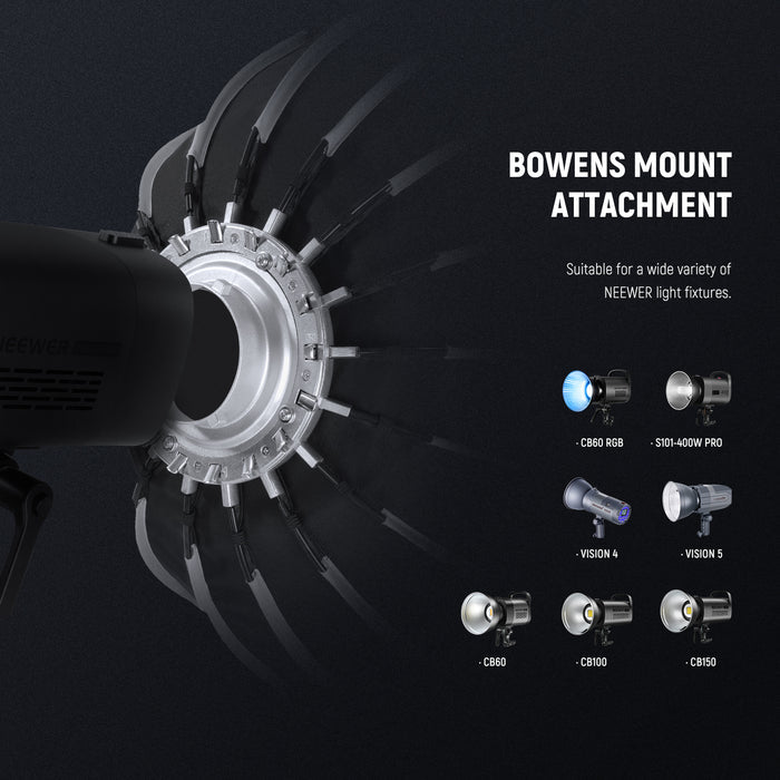 NEEWER SF65Q Parabolic Softbox is suitable for NEEWER light fixtures.