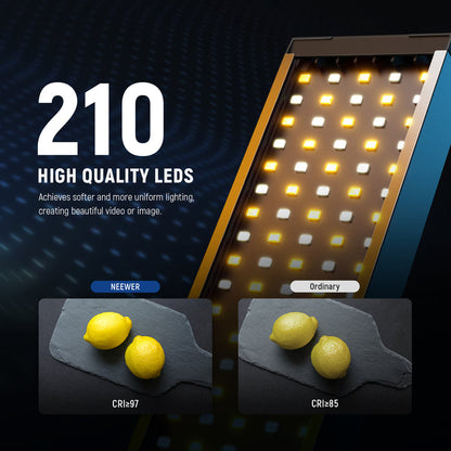 NEEWER BH20B Upgraded 21W LED Light Stick features 210 high quality LEDs.