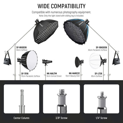 Wide Compatibility of the NEEWER Pro Stainless Steel C Stand