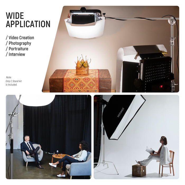 Wide Applications of the NEEWER Pro Stainless Steel C Stand