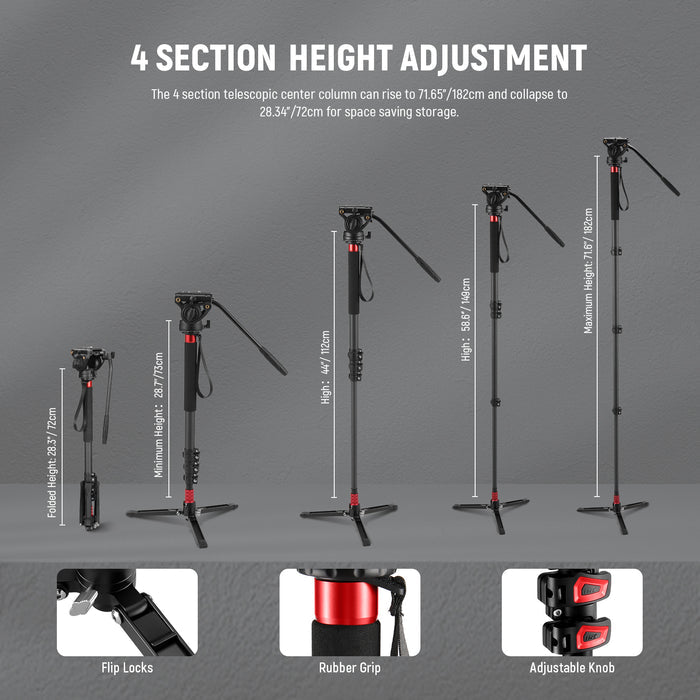 NEEWER TP71 Pro Camera Monopod can rise to 182cm