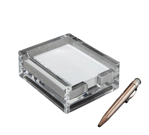 Huang Acrylic Note Pad Holder (With 3 3/8 X 4 3/8 Paper)