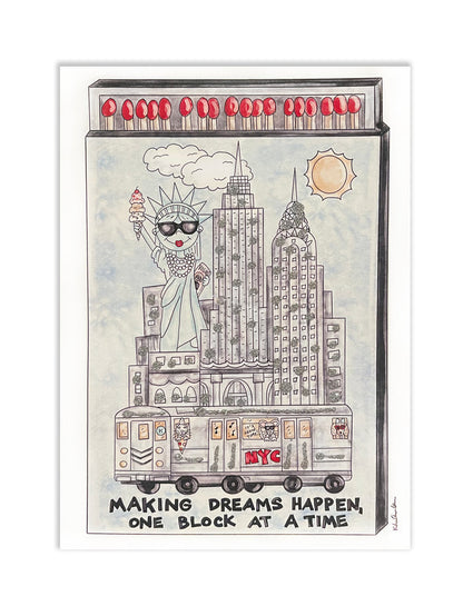 NYC Matchbook Glitter Card